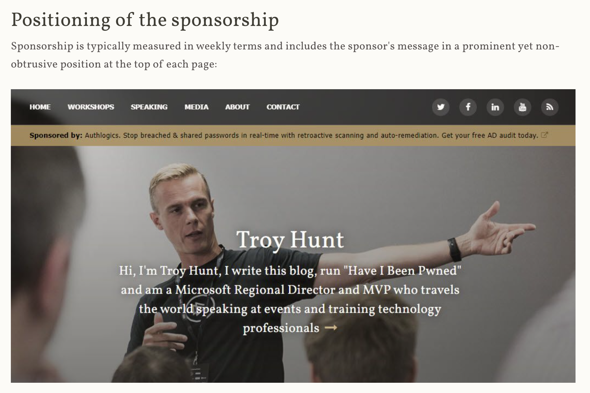 troy hunt sponsorship example