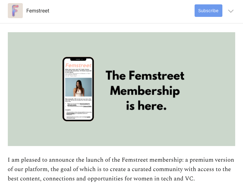 femstreet signup screenshot